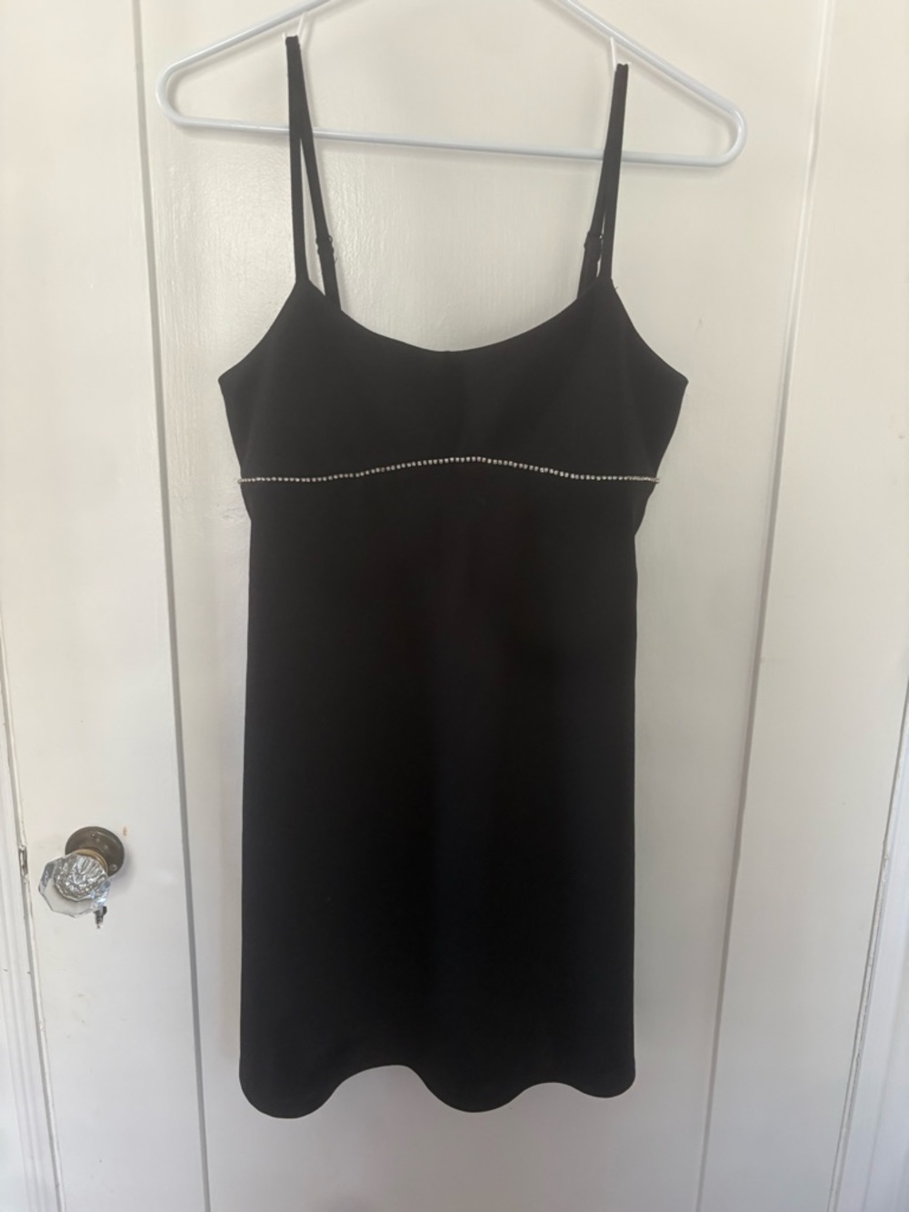 Altar'd State Black Slip Dress with Rhinestone Accent